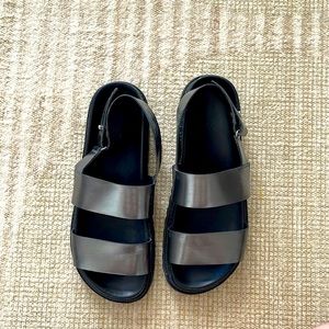 COS Silver Lugsole Leather Sandals